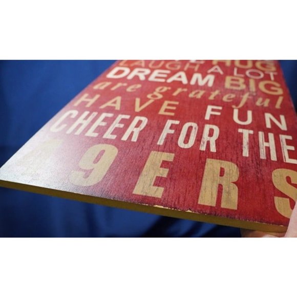 Fan Creations‎ Brand 49ers Football Sign 11" W x 19" H -MINOR FLAWS - Picture 2 of 6